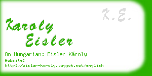 karoly eisler business card